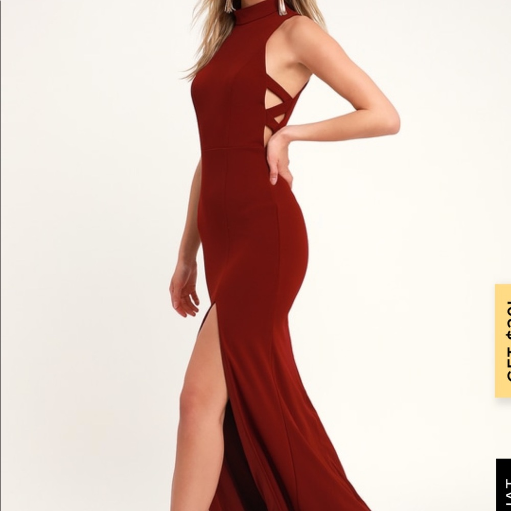 Lulus burgundy maxi dress